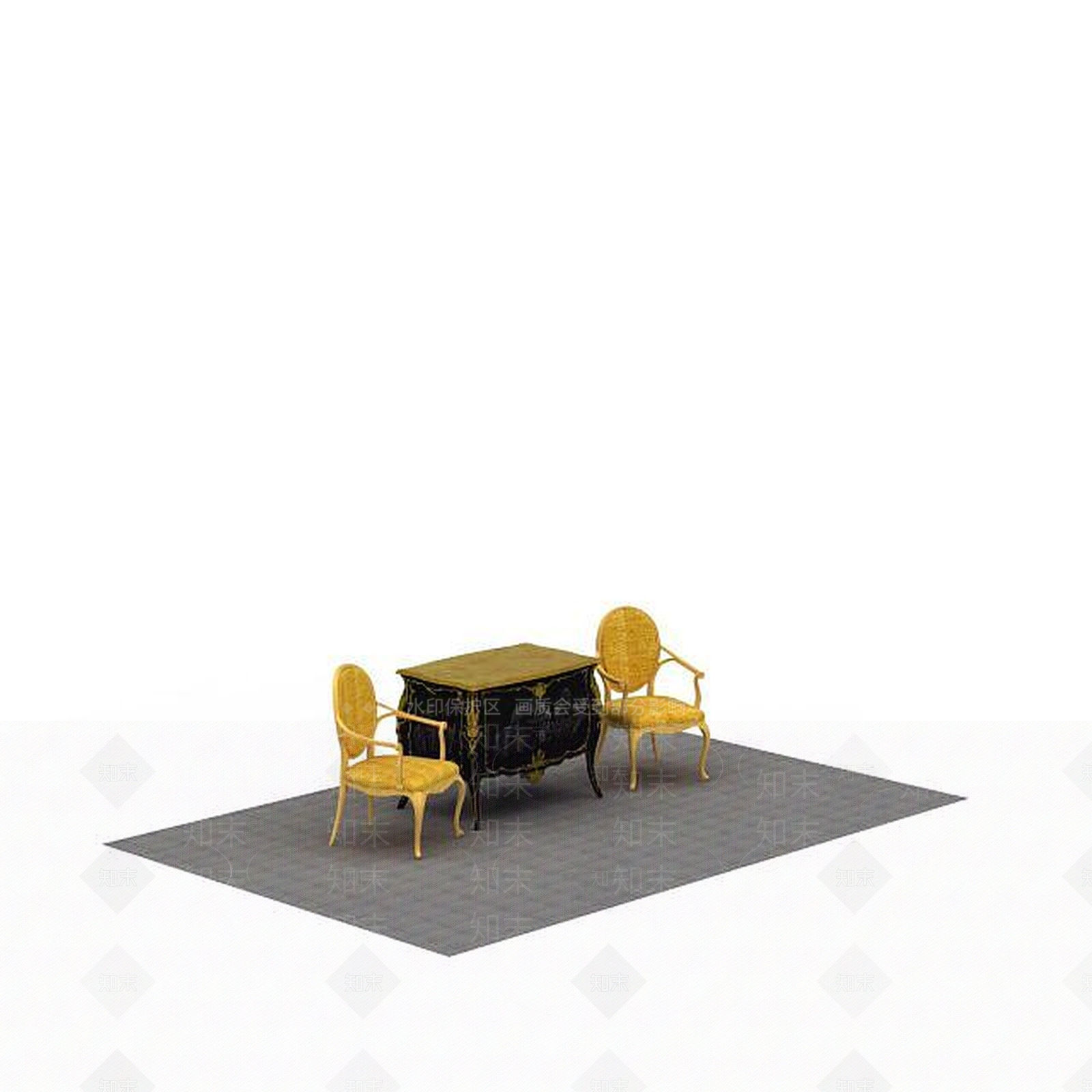 现代书桌椅3D模型下载【ID:1194816887】
