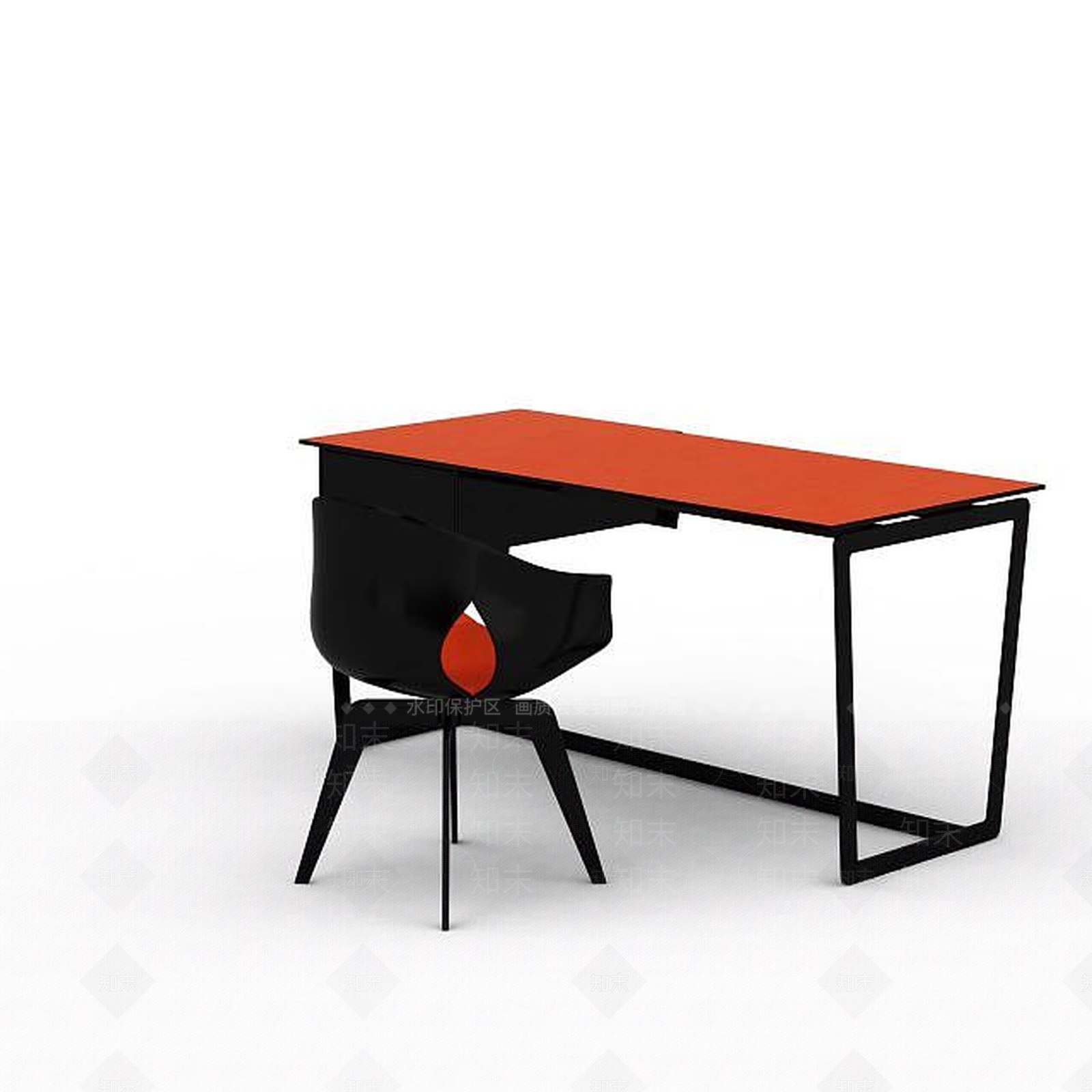 现代书桌椅3D模型下载【ID:1194816980】