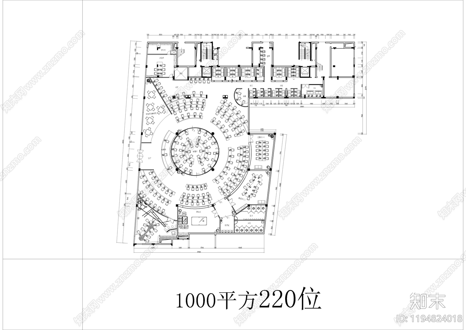现代网吧cad施工图下载【ID:1194824018】