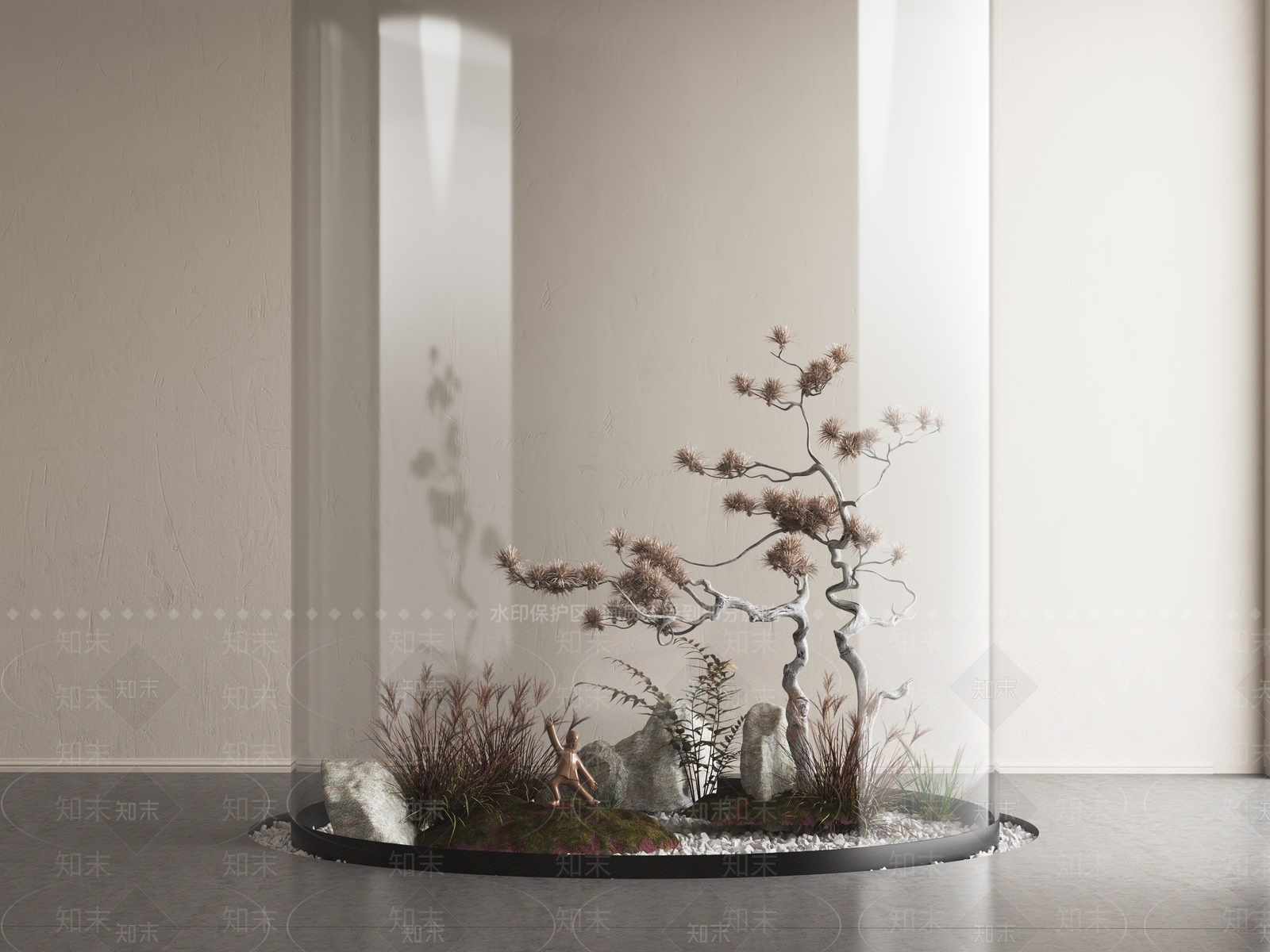 中式新中式室内景观3D模型下载【ID:1194824521】