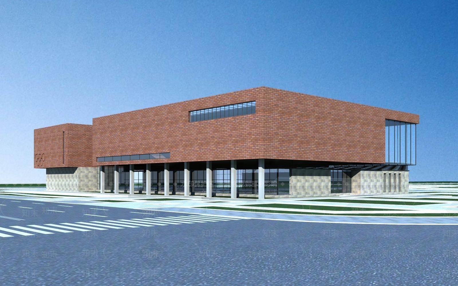 现代体育馆外观3D模型下载【ID:1194828173】