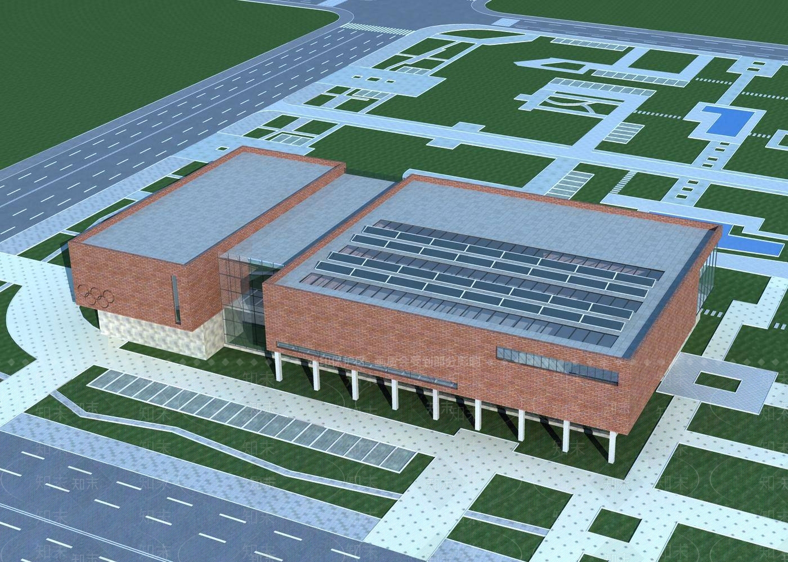 现代体育馆外观3D模型下载【ID:1194828173】