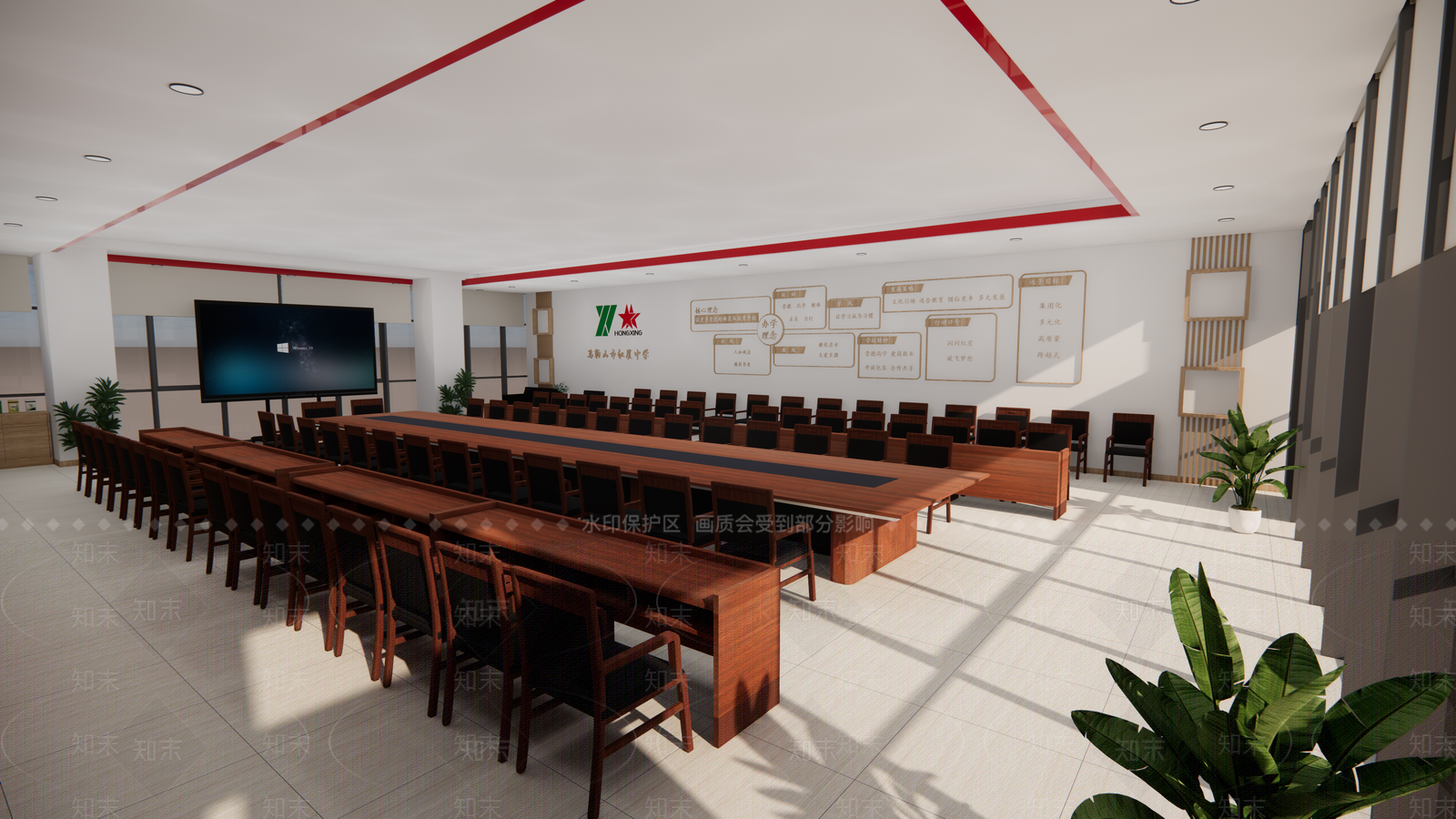 新中式中式其他学校空间SU模型下载【ID:1194830669】