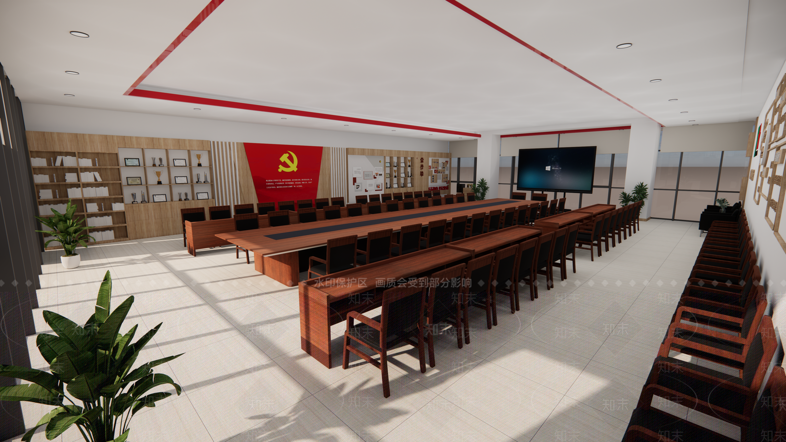 新中式中式其他学校空间SU模型下载【ID:1194830669】