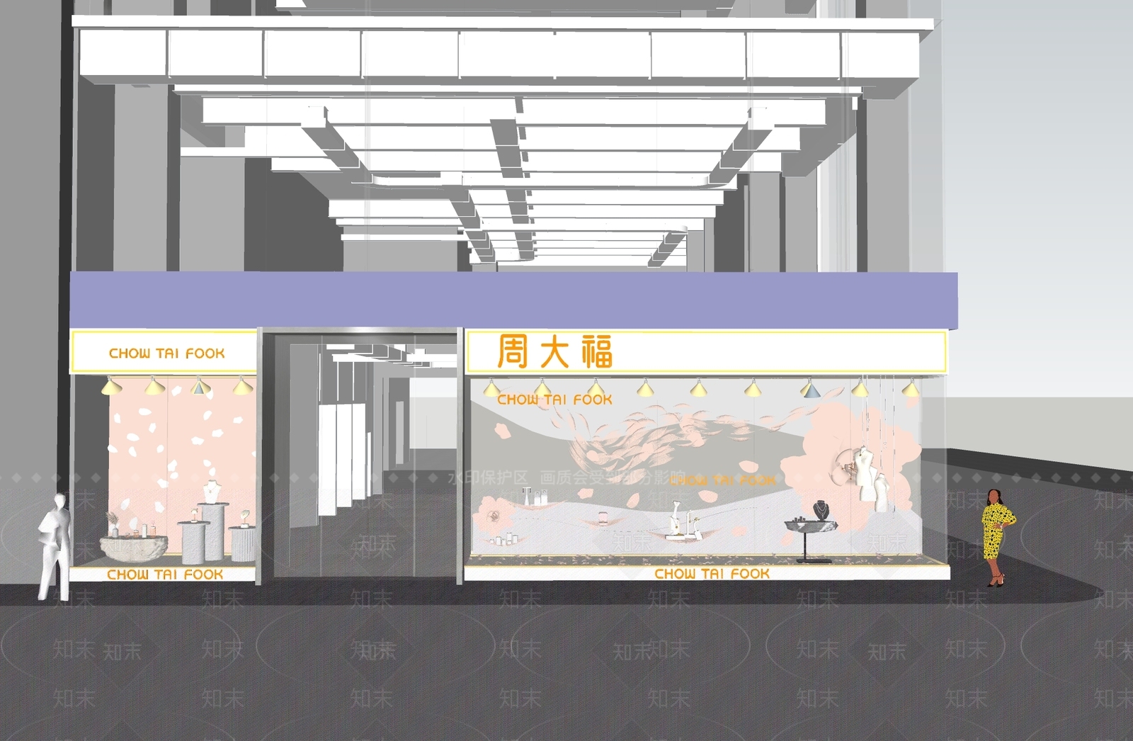 法式轻奢商业展厅SU模型下载【ID:1194830541】