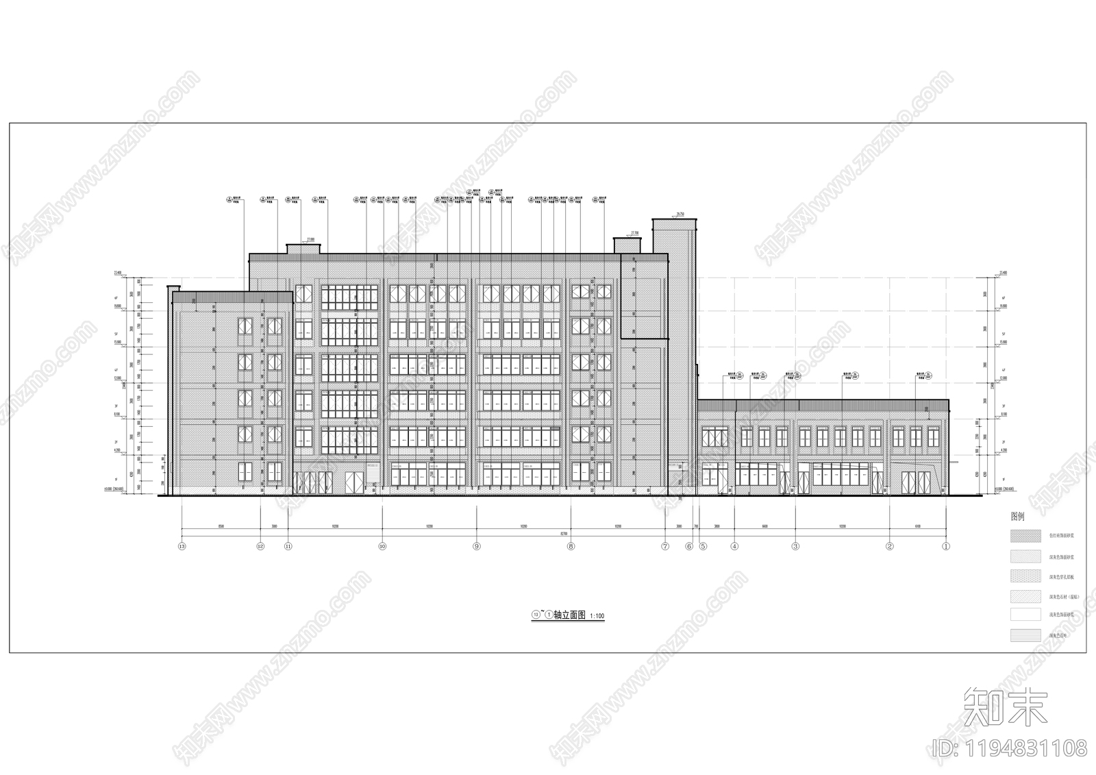 现代学校建筑cad施工图下载【ID:1194831108】