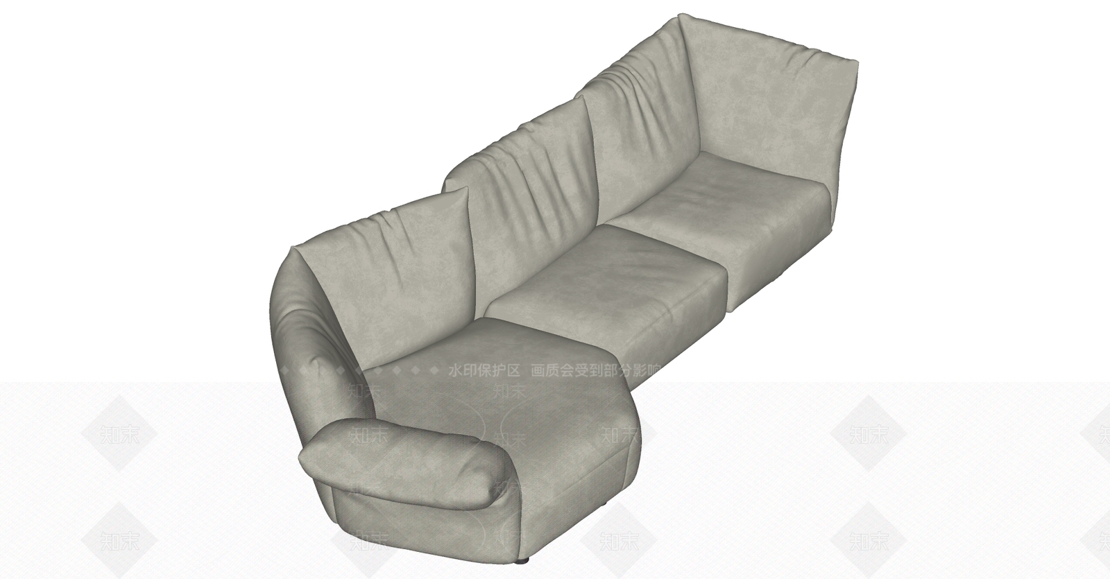现代中古多人沙发SU模型下载【ID:1194834302】
