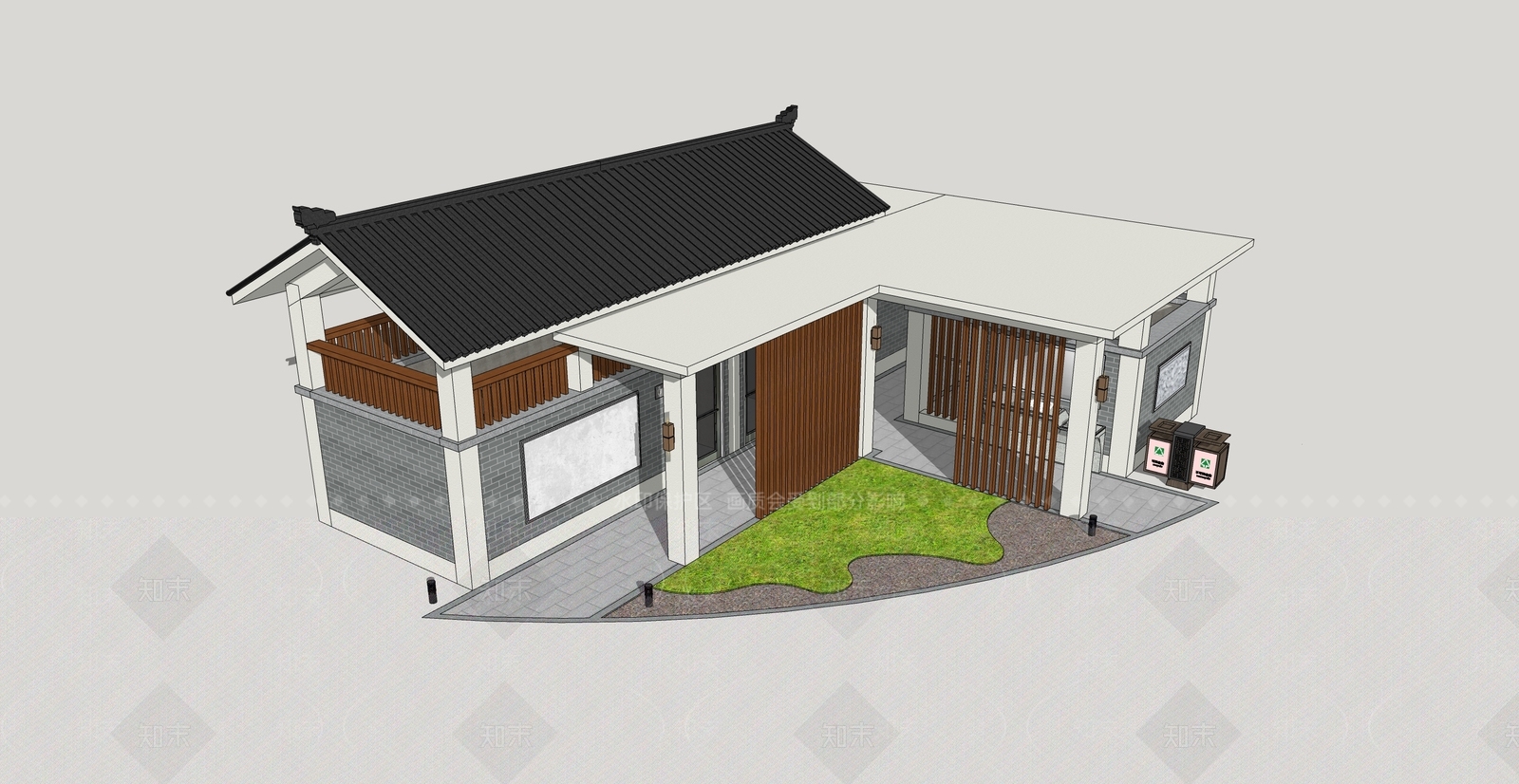 现代其他景观小建筑SU模型下载【ID:1194834546】