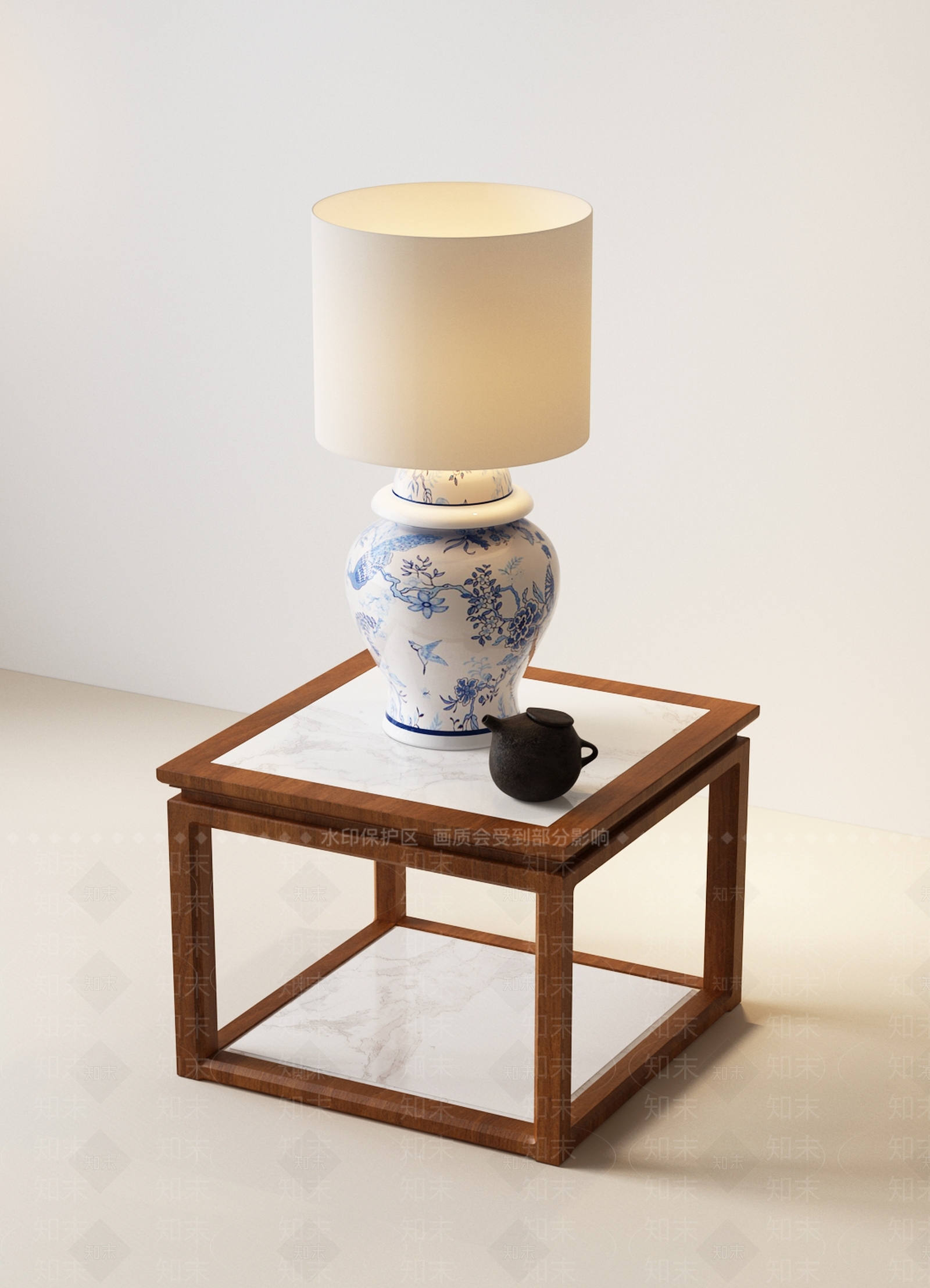 现代新中式台灯SU模型下载【ID:1194836625】