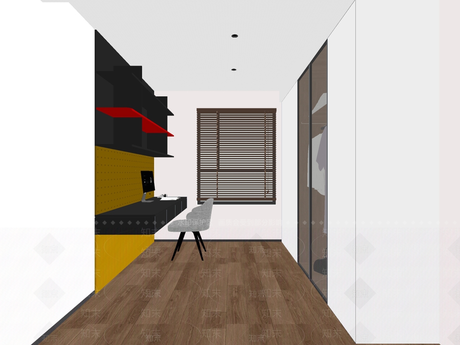 现代书房SU模型下载【ID:1195226428】