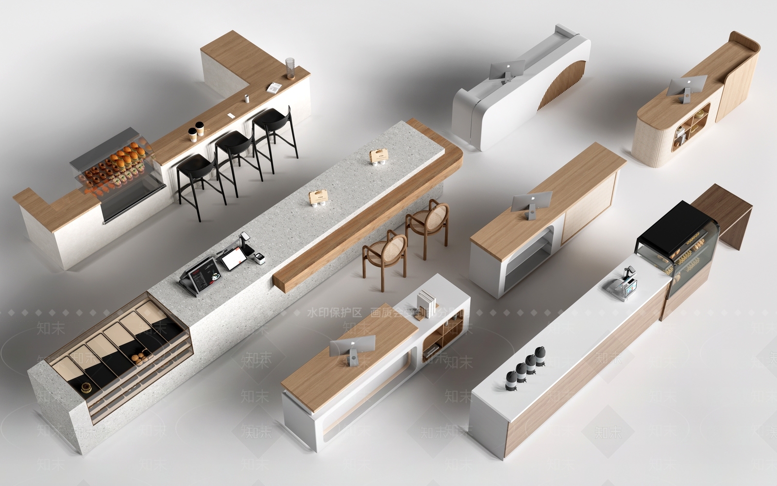 现代吧台3D模型下载【ID:1194838812】