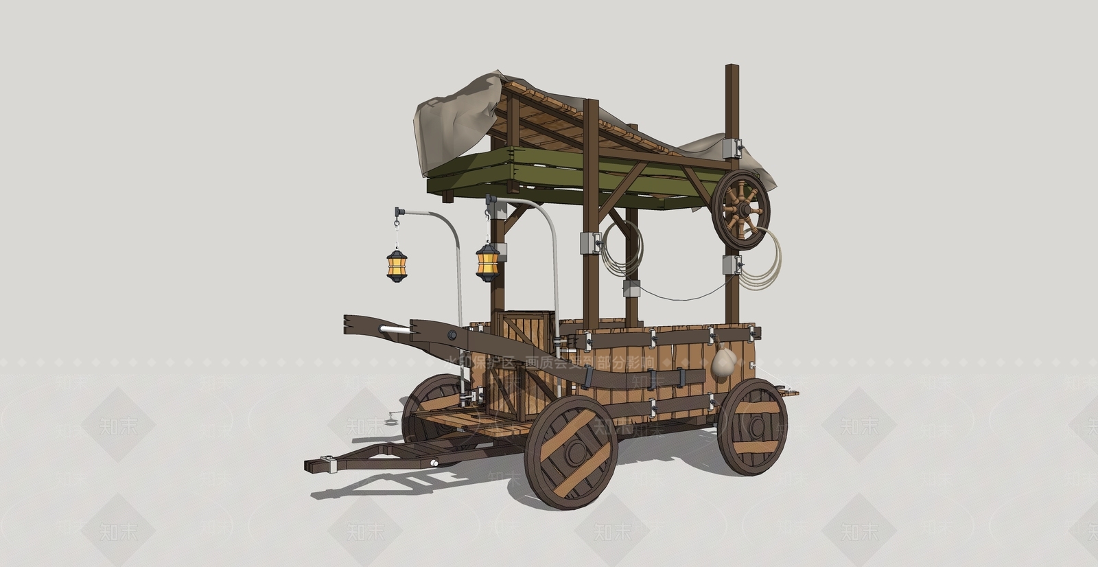 推车SU模型下载【ID:1194840799】