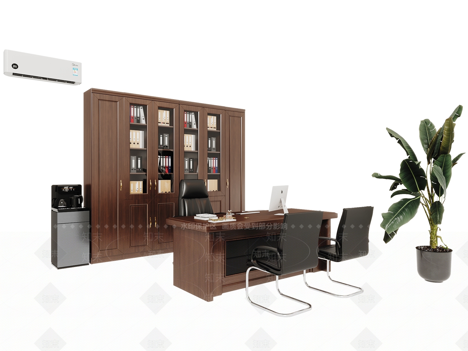 现代办公桌椅3D模型下载【ID:1194841317】