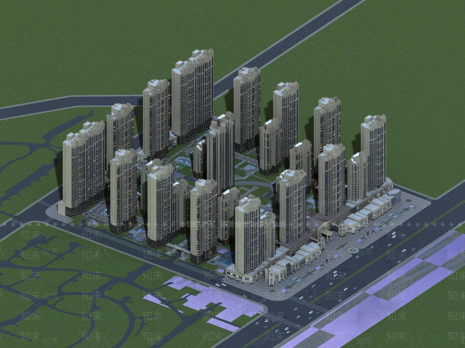 简欧高层住宅3D模型下载【ID:1194841510】
