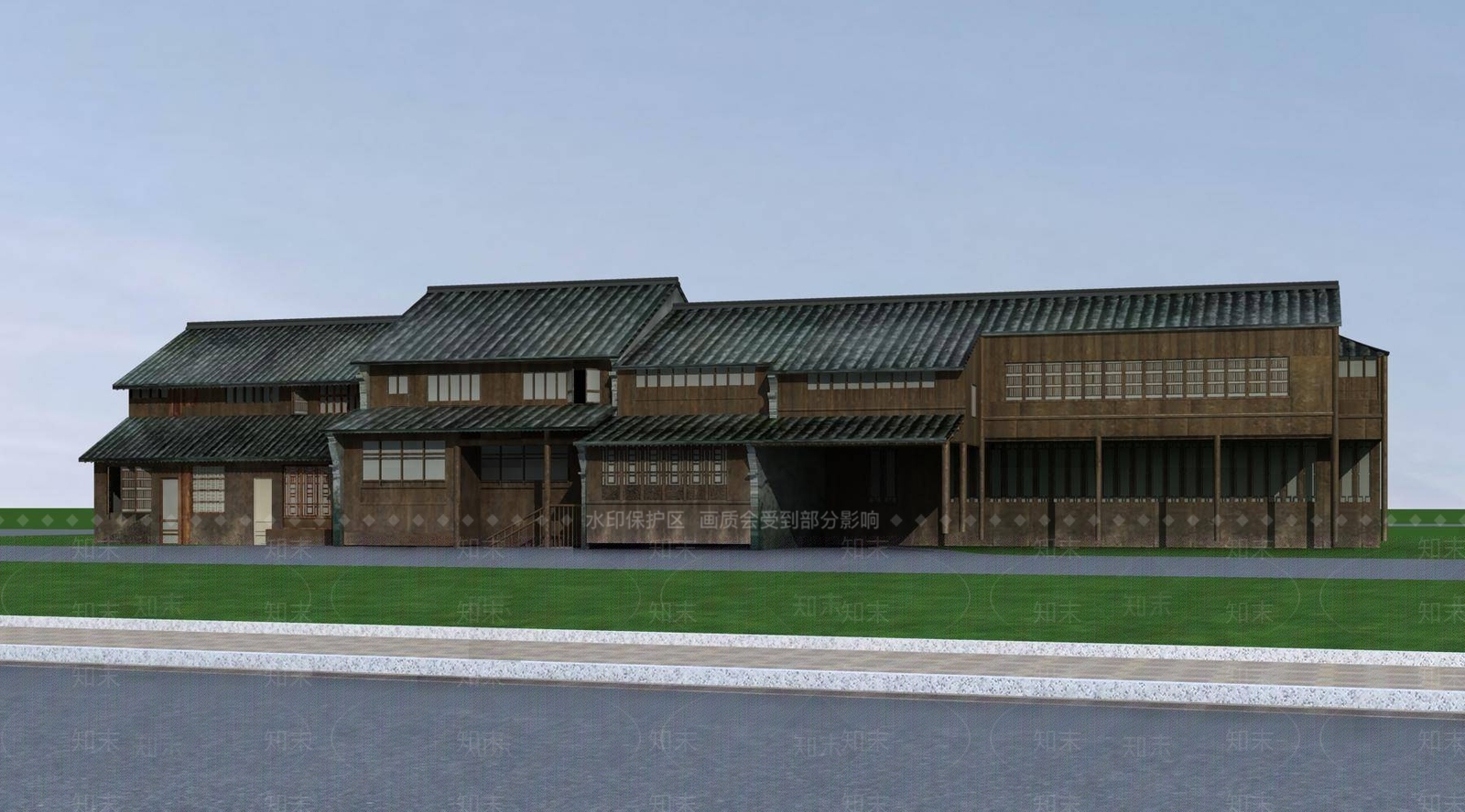 中式商业街3D模型下载【ID:1194842103】