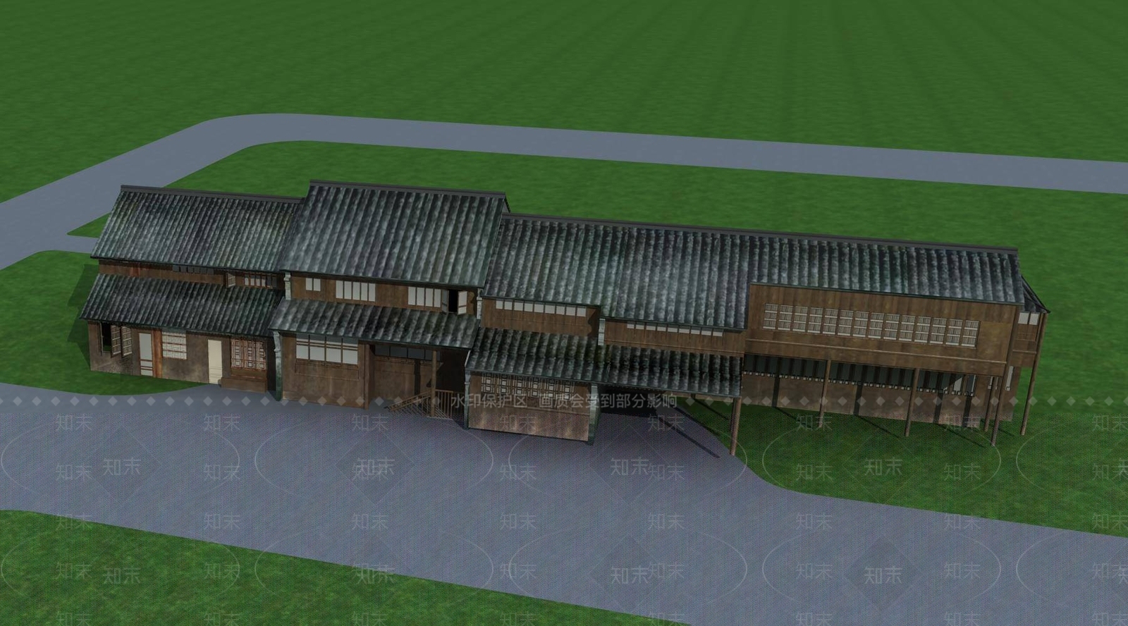 中式商业街3D模型下载【ID:1194842103】