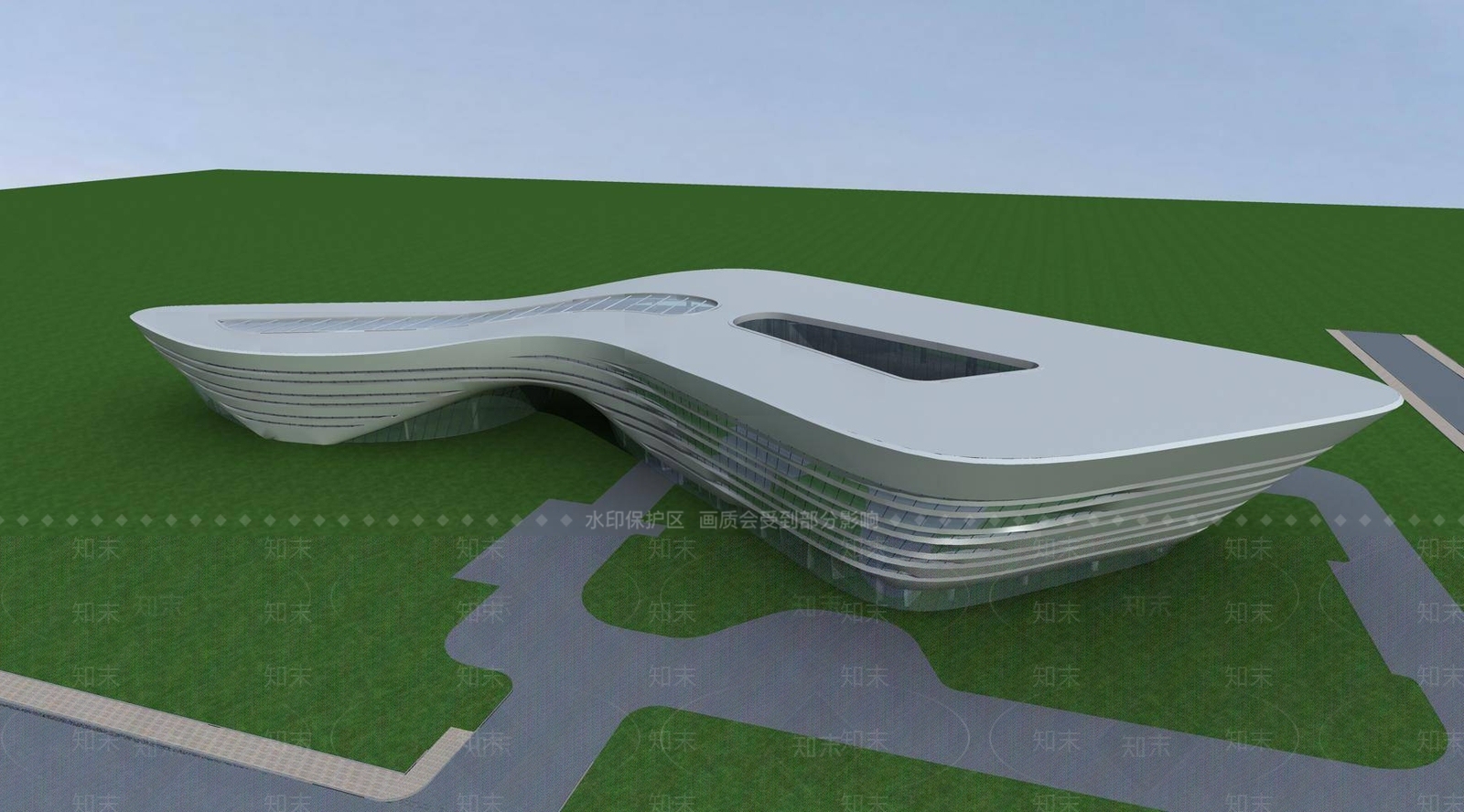 现代体育馆外观3D模型下载【ID:1194842235】