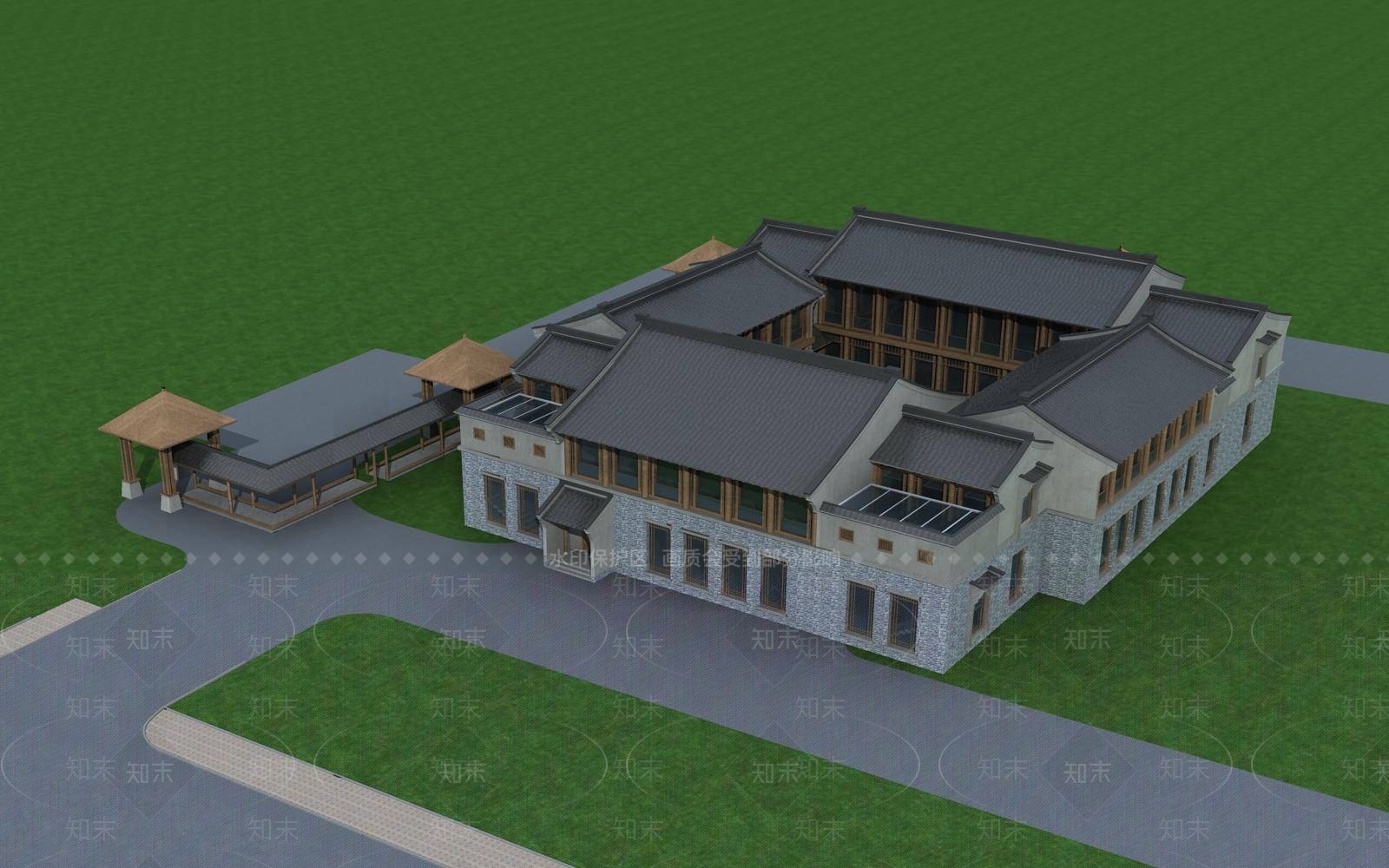 中式高层住宅3D模型下载【ID:1194842828】