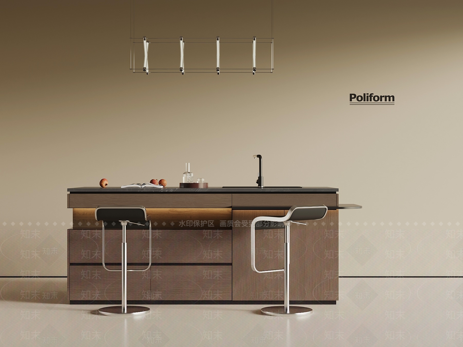 现代意式吧台3D模型下载【ID:1194844253】