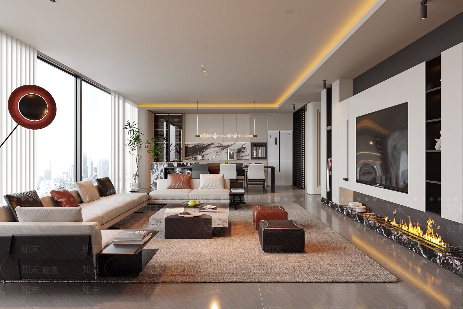 现代家居客厅SU模型下载【ID:1194845769】