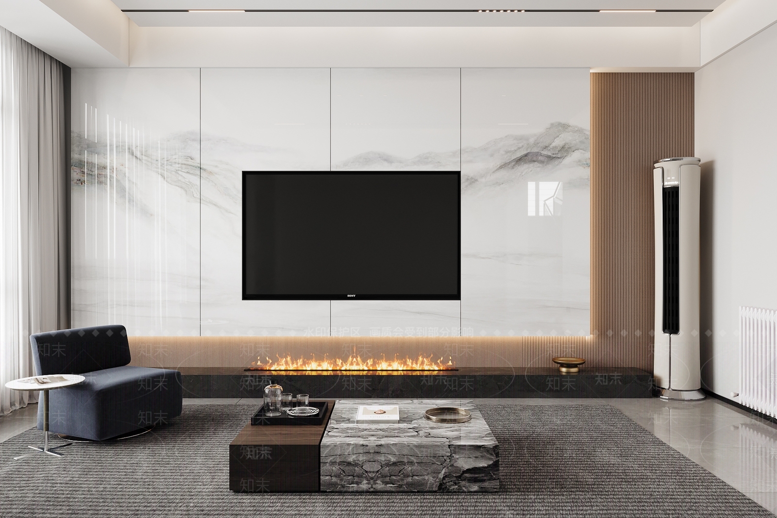 现代电视背景墙3D模型下载【ID:1194846019】