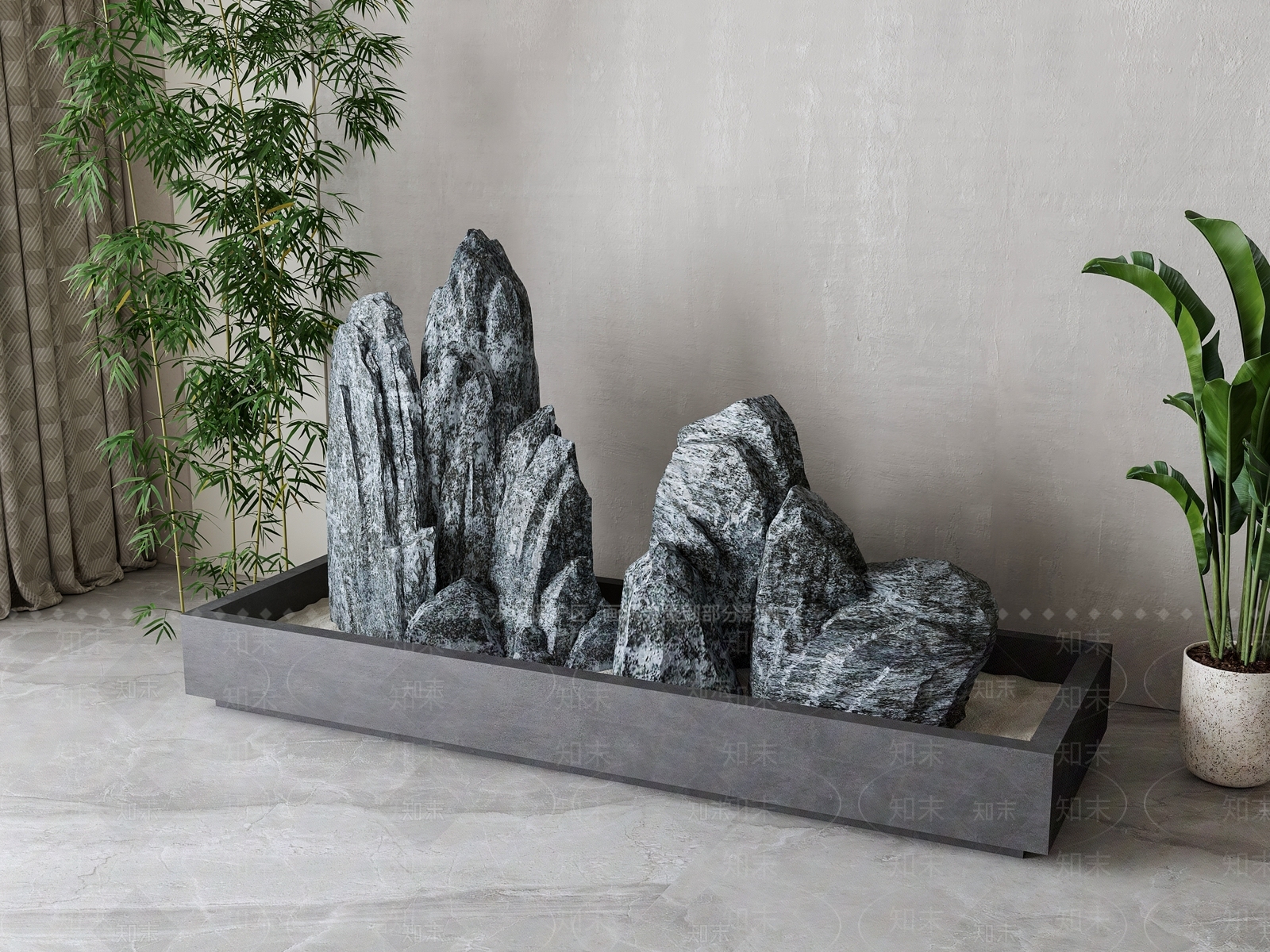 新中式石头3D模型下载【ID:1194848255】
