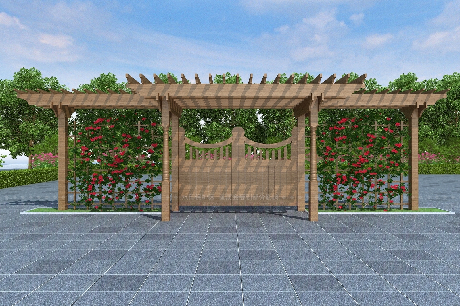 现代廊架3D模型下载【ID:1194849712】