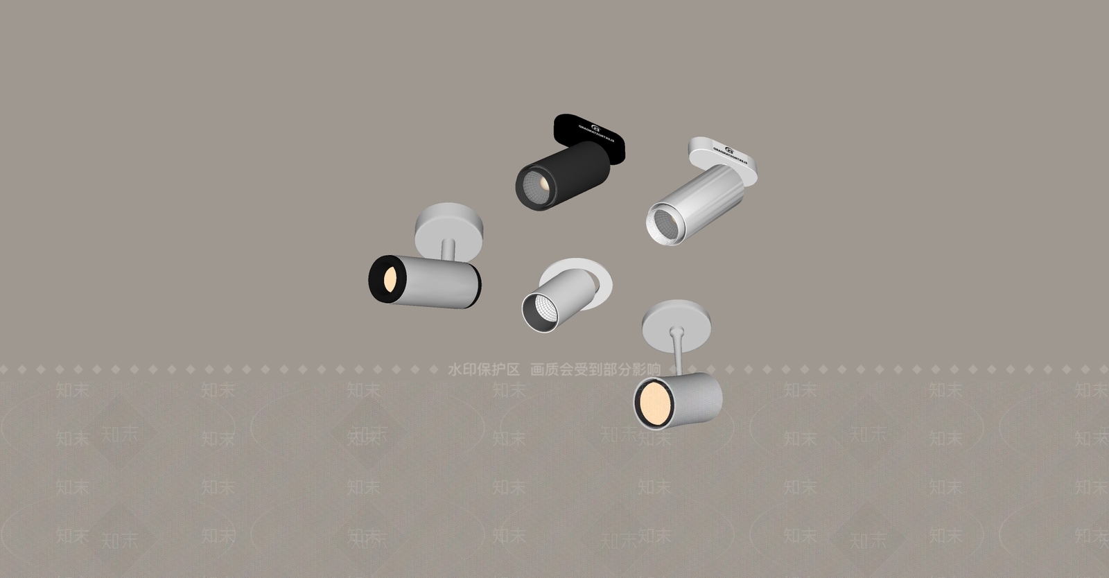 现代筒灯射灯SU模型下载【ID:1194849828】