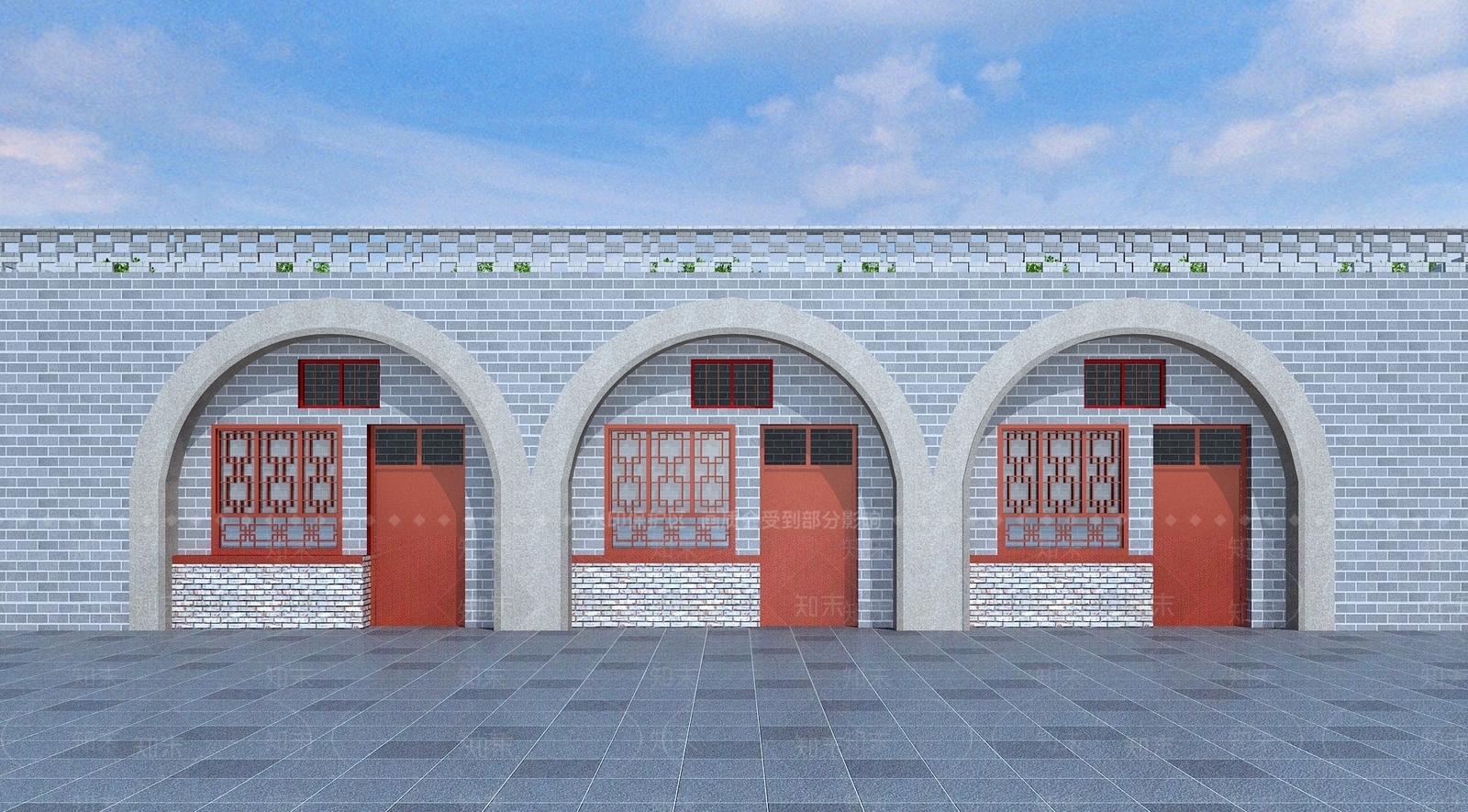 新中式中式其他住宅外观3D模型下载【ID:1194851243】