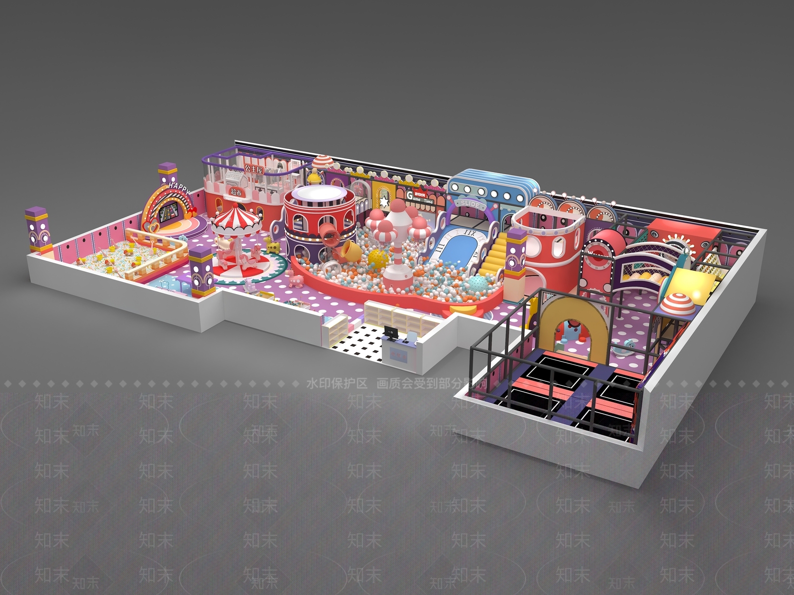 现代儿童乐园3D模型下载【ID:1194852027】