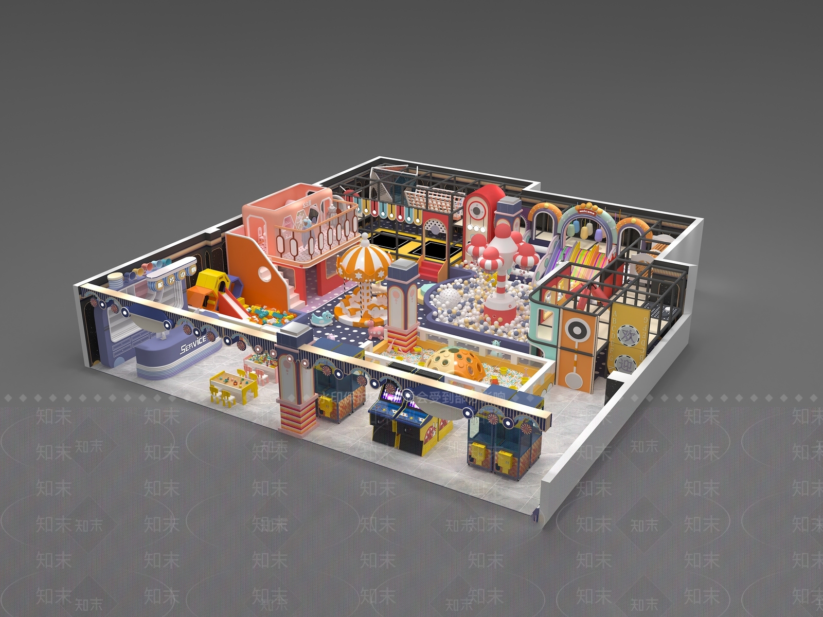 现代儿童乐园3D模型下载【ID:1194858474】