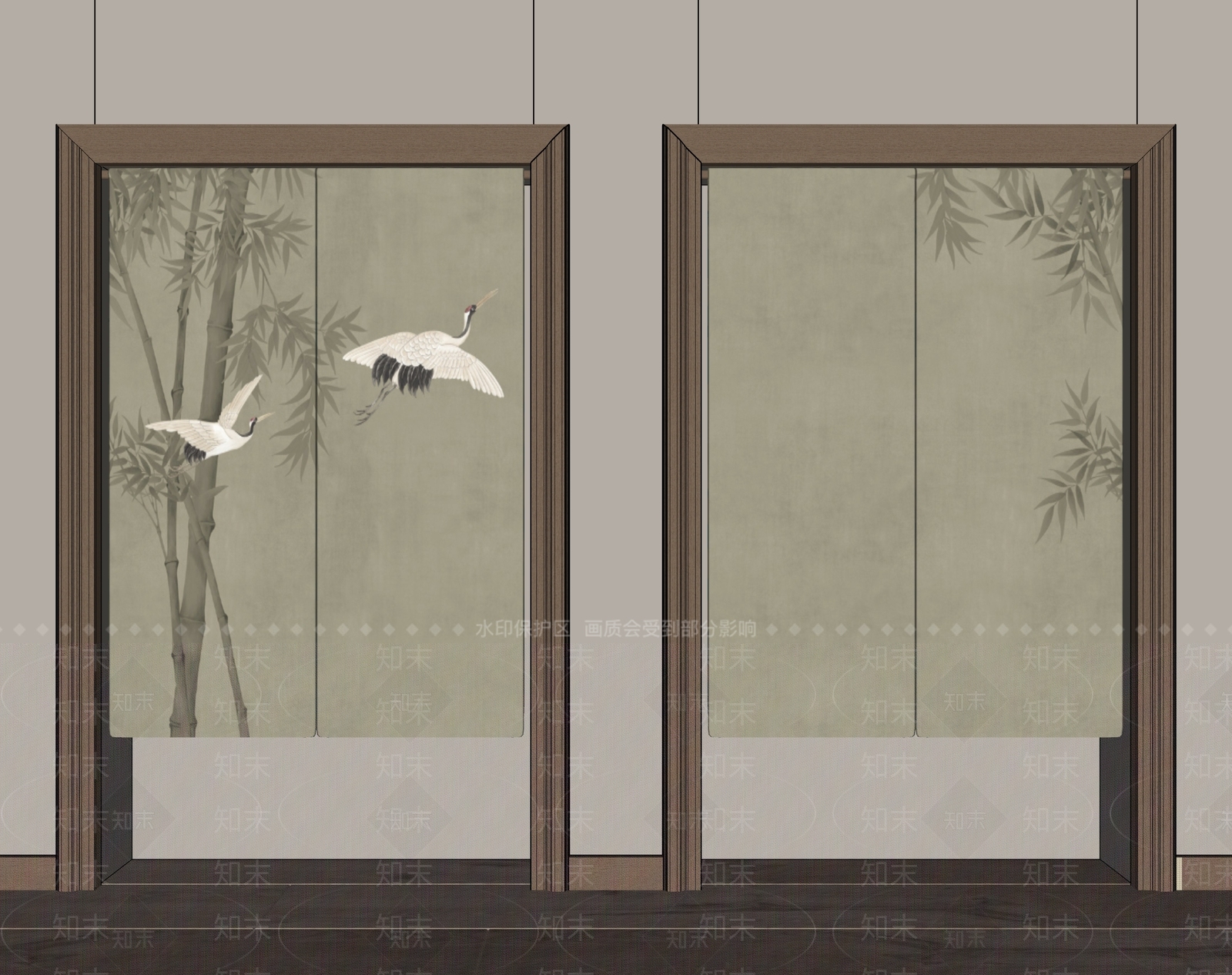 新中式中式窗帘SU模型下载【ID:1194861077】