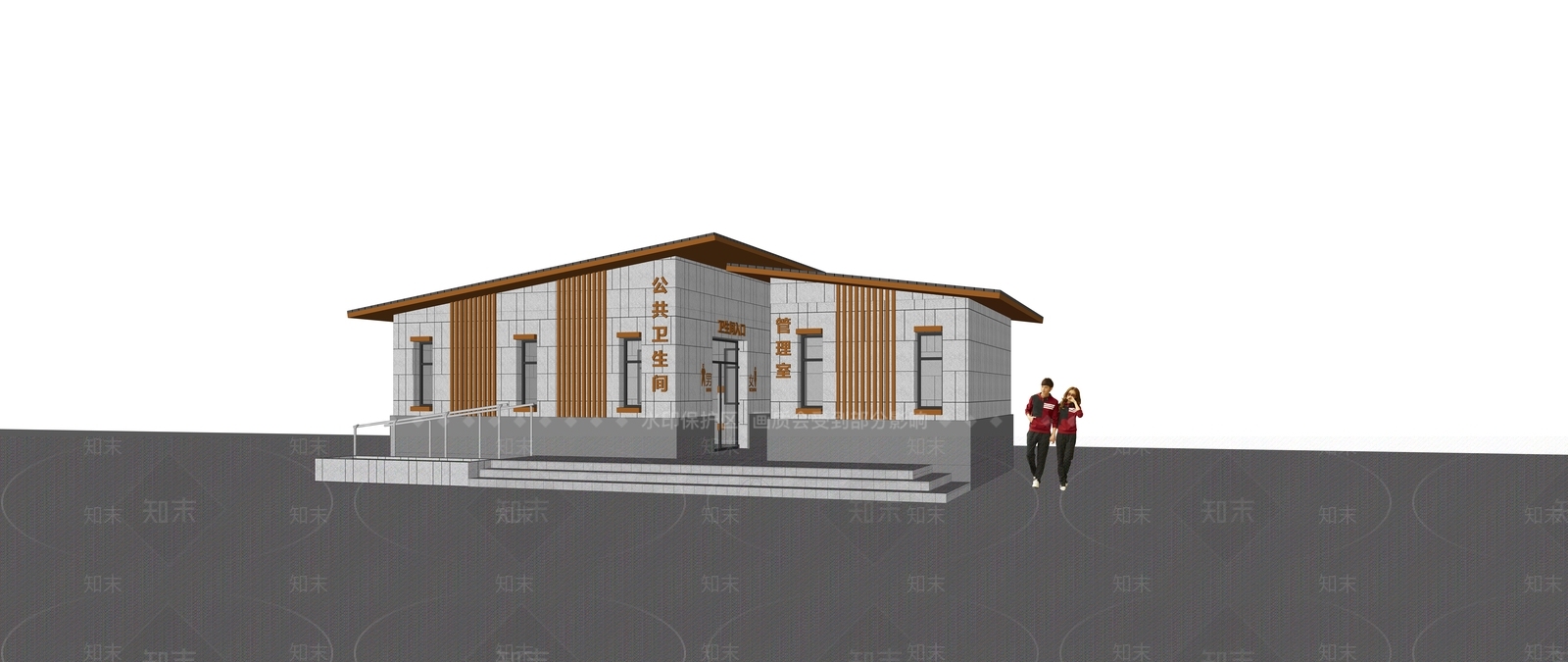 现代新中式小公建SU模型下载【ID:1194862972】