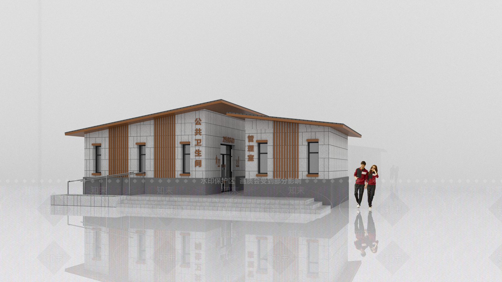 现代新中式小公建SU模型下载【ID:1194862972】