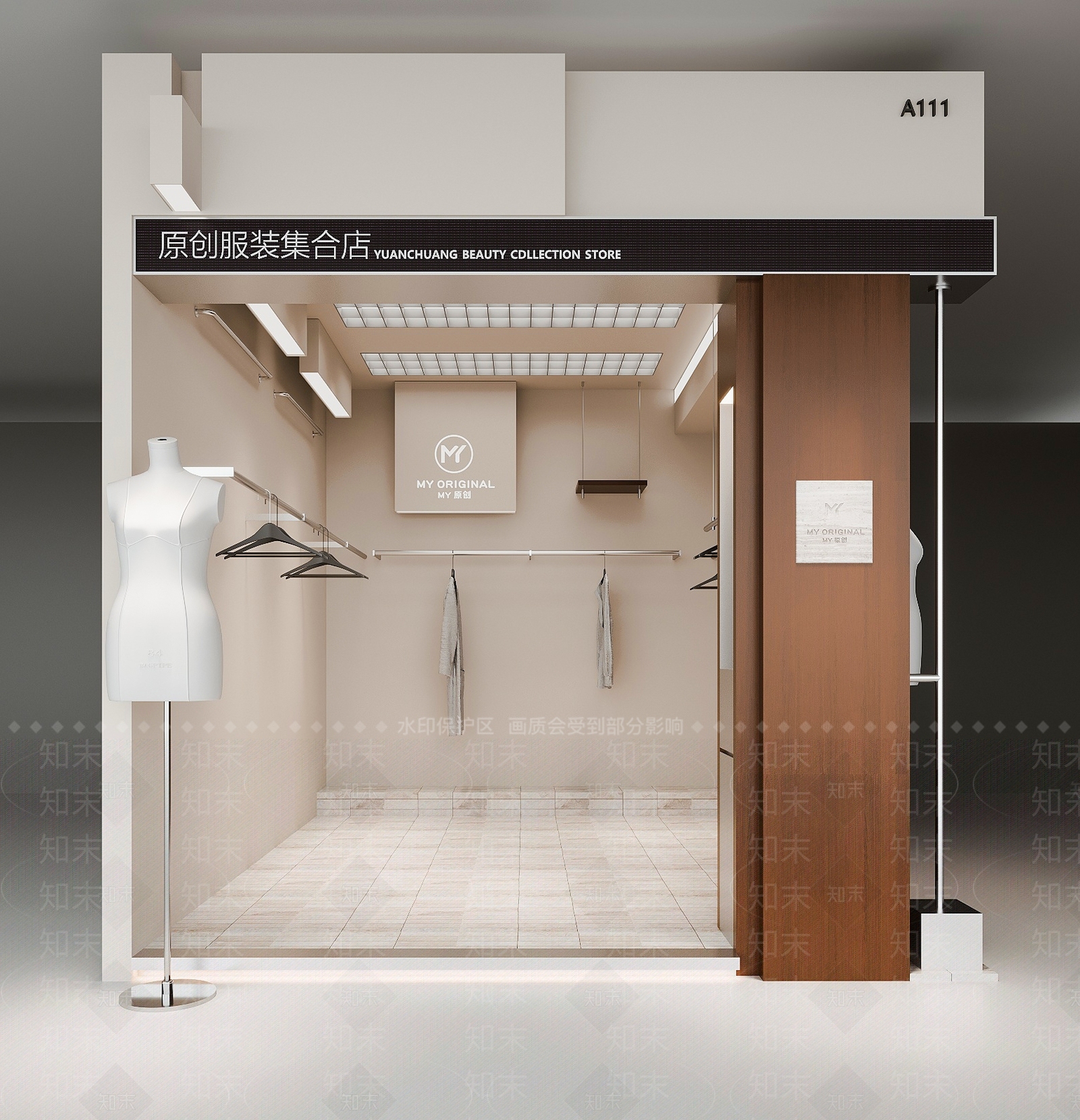 极简中古服装店3D模型下载【ID:1194865256】