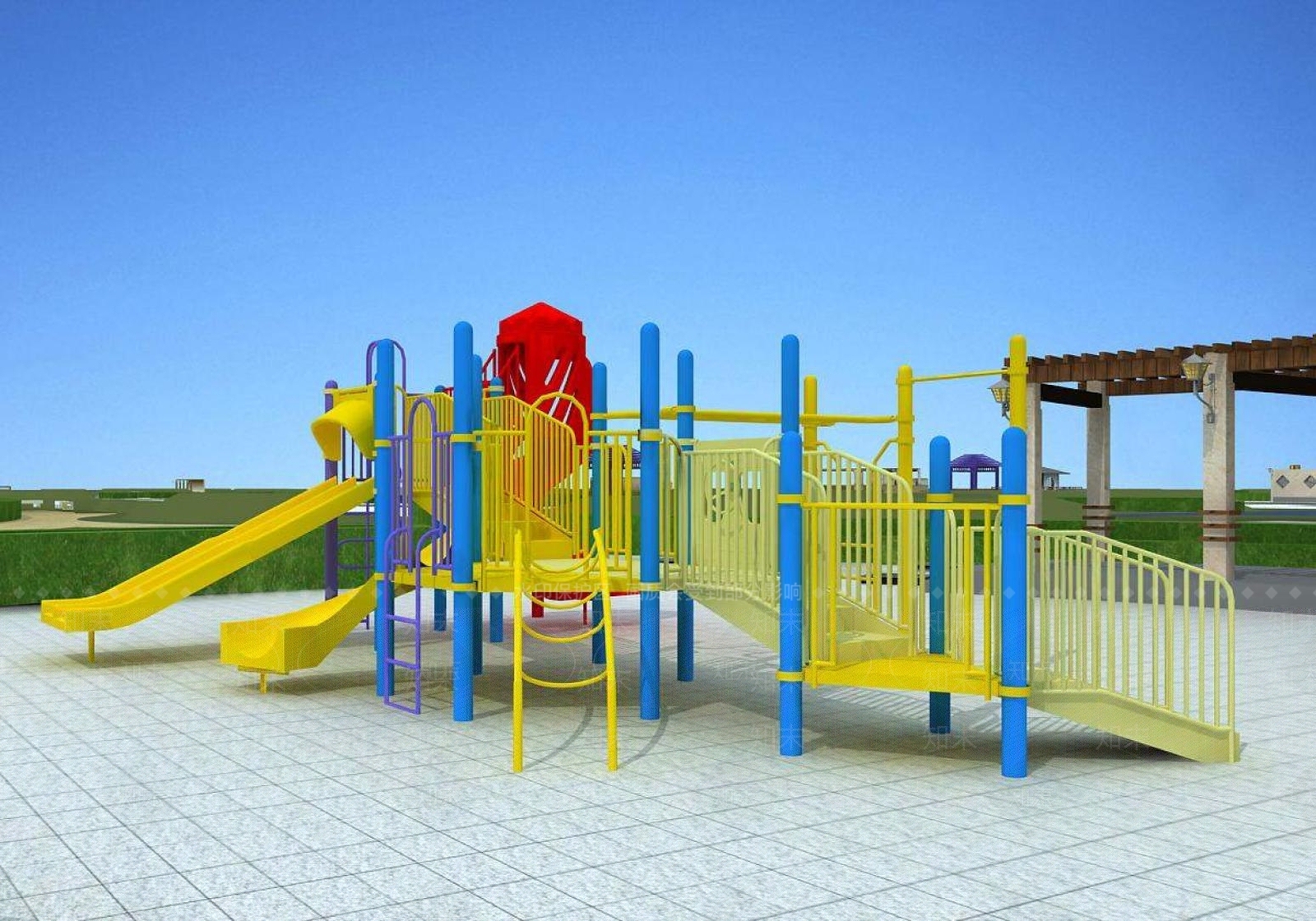 现代廊架3D模型下载【ID:1194867473】