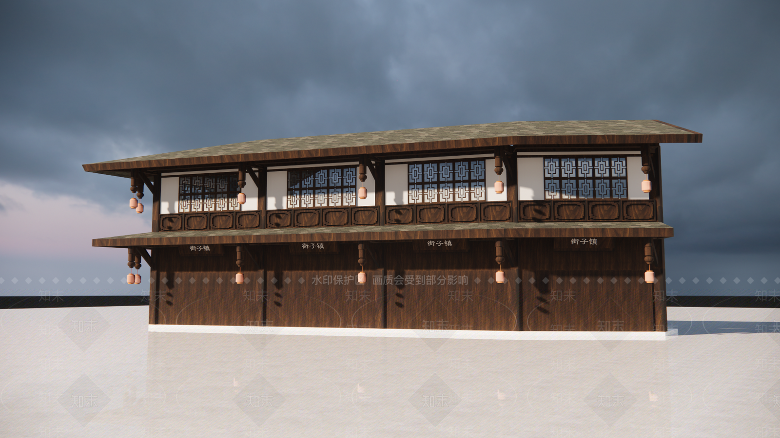 中式古建筑SU模型下载【ID:1194867842】