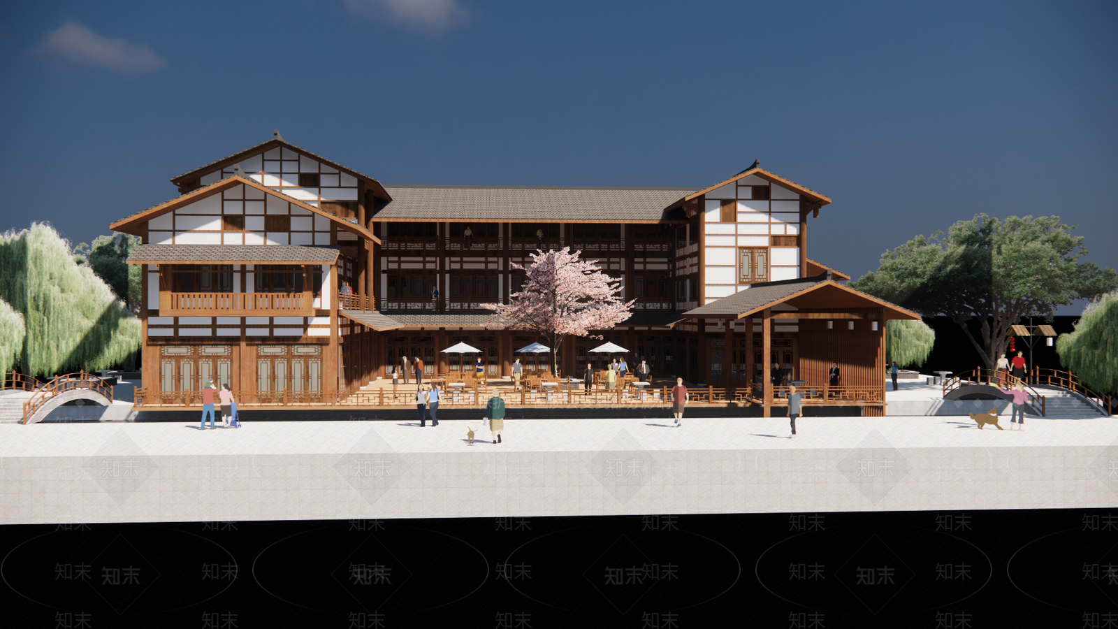 中式古建筑SU模型下载【ID:1194869918】