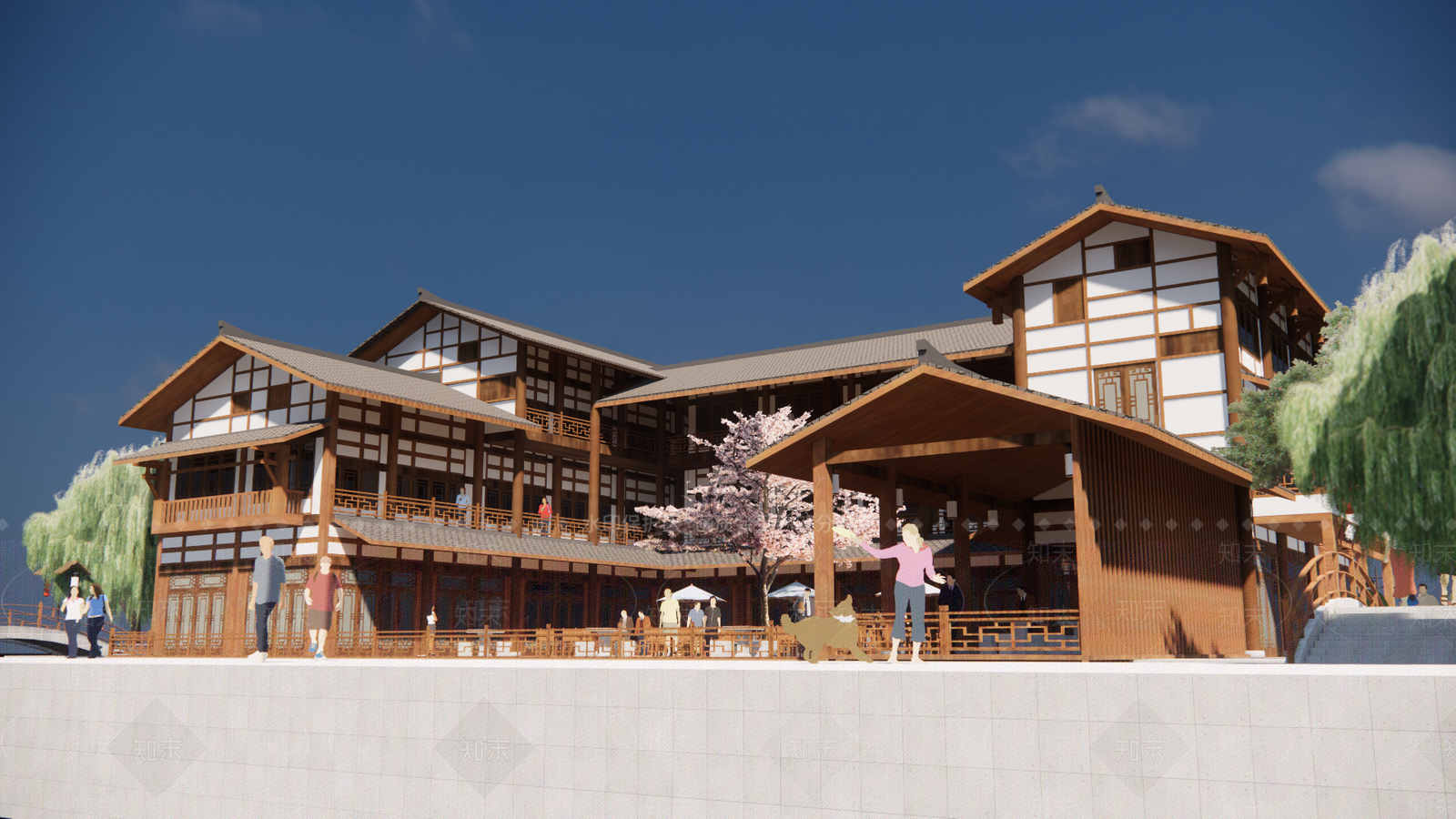 中式古建筑SU模型下载【ID:1194869918】
