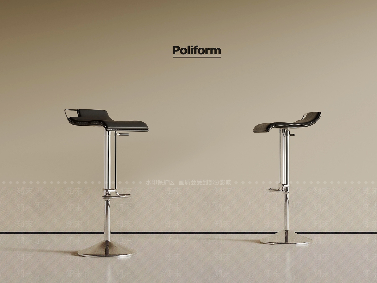 现代吧椅3D模型下载【ID:1194871593】