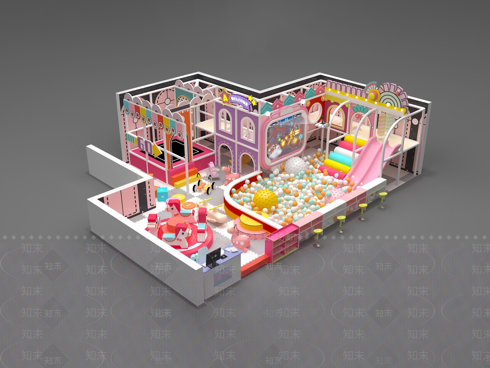 现代儿童乐园3D模型下载【ID:1194871265】