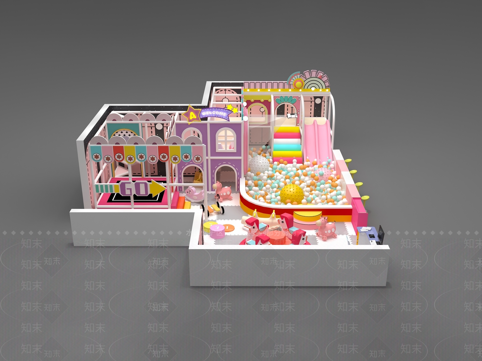 现代儿童乐园3D模型下载【ID:1194871265】