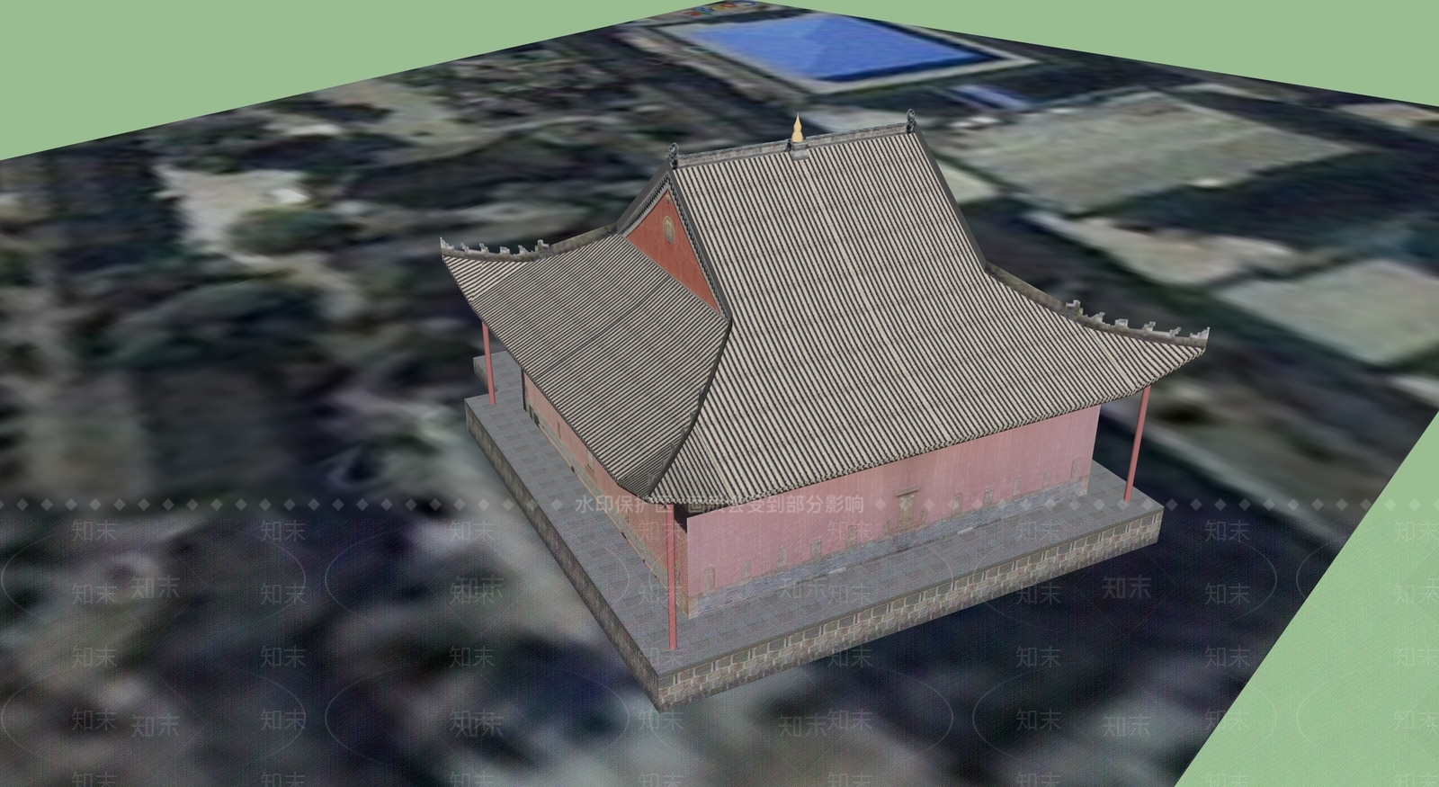 中式古建筑SU模型下载【ID:1194871733】