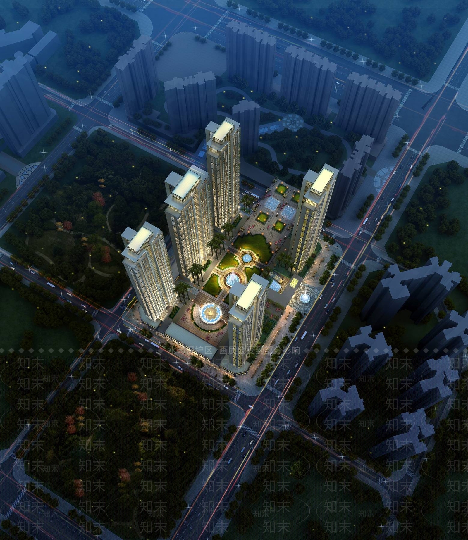 现代高层住宅3D模型下载【ID:1194872823】