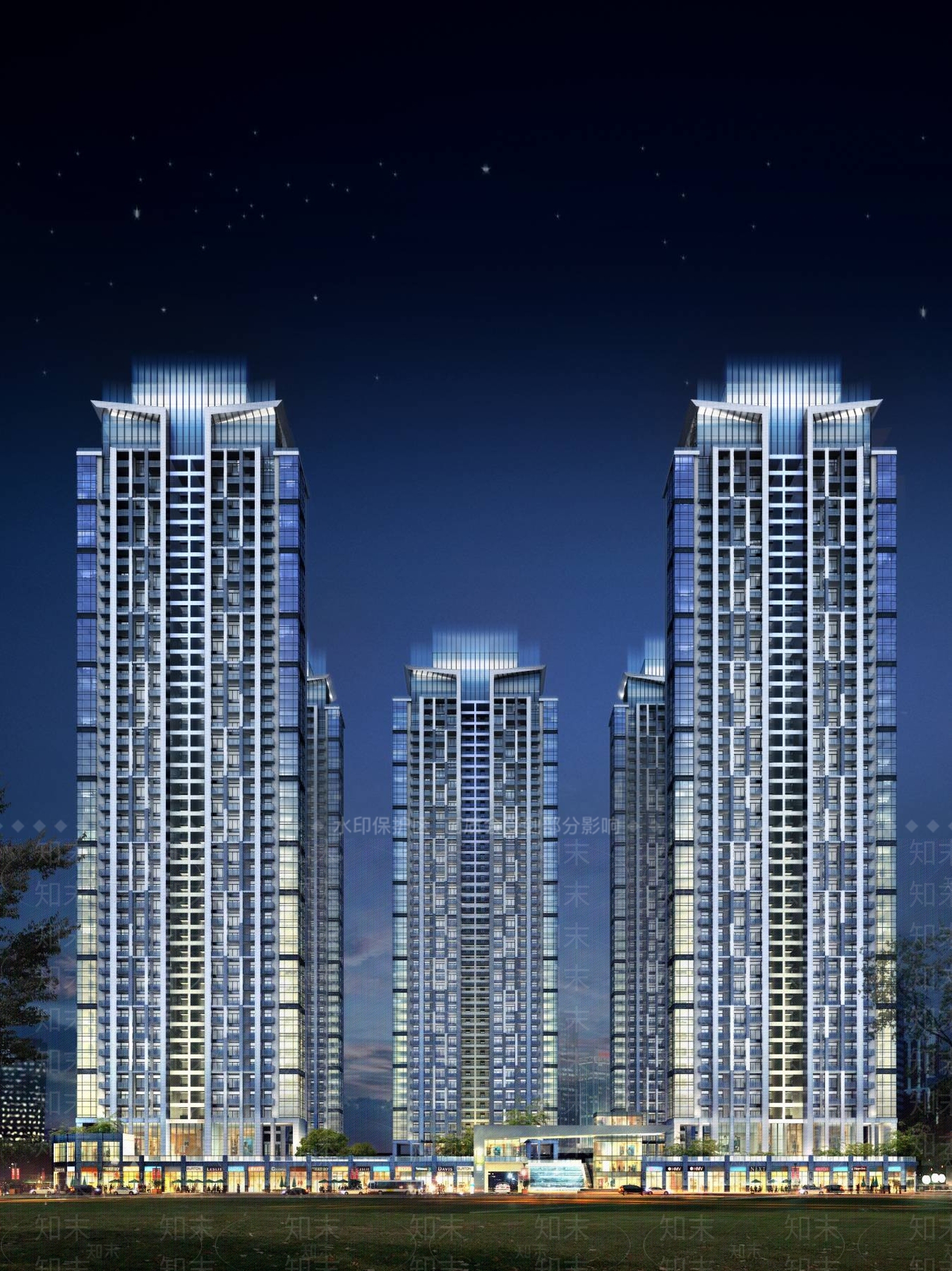 现代高层住宅3D模型下载【ID:1194872823】