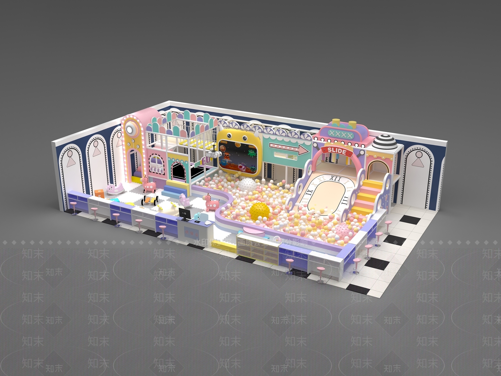 现代儿童乐园3D模型下载【ID:1194872936】