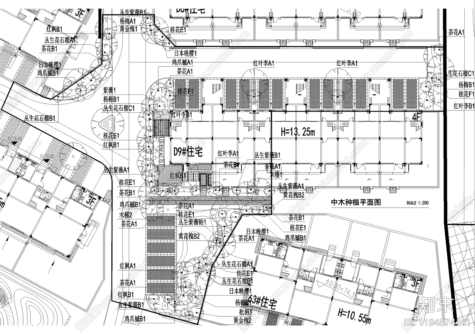 示范区景观cad施工图下载【ID:1194874461】