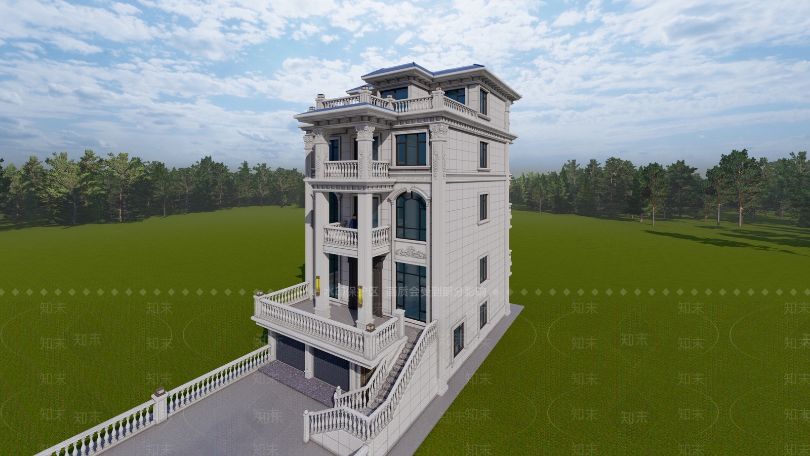 简欧现代别墅SU模型下载【ID:1194879065】