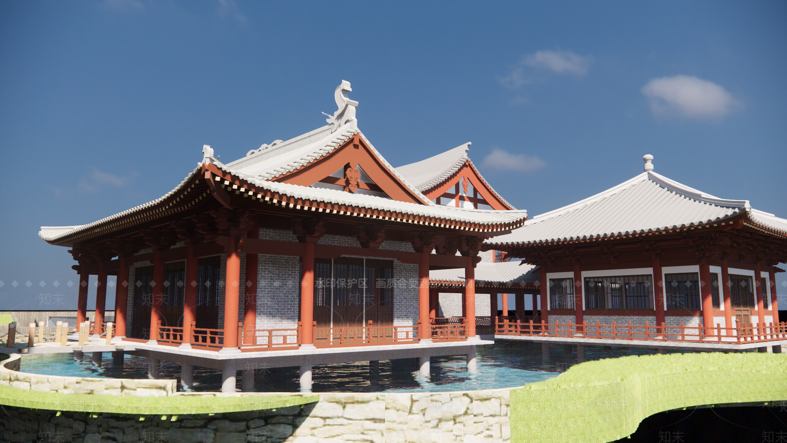 中式古建筑SU模型下载【ID:1194880347】