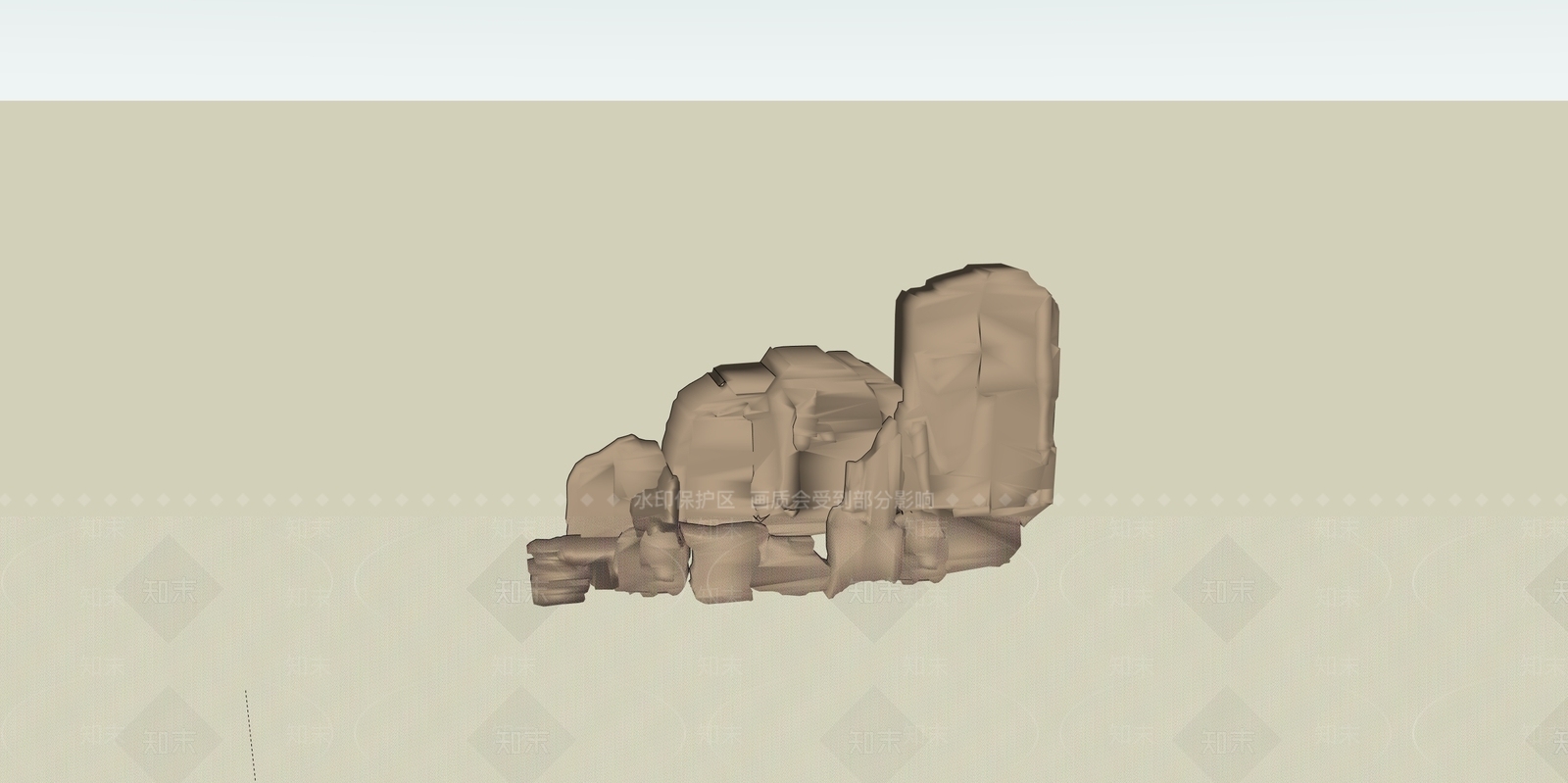 现代新中式假山SU模型下载【ID:1194883310】